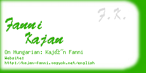 fanni kajan business card